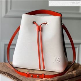 Louis Vuitton NeoNoe Epi Leather Bucket Bag M55394 White/Black 2019 (KIKI-9110507)