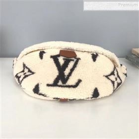 Louis Vuitton Teddy Discovery Monogram Fur Belt Bag M55425 White 2019 (HAIT-9110512)