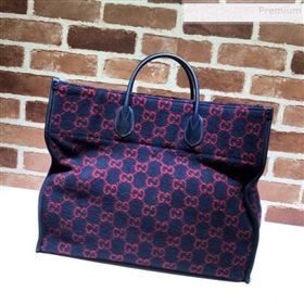 Gucci GG Wool Tote 598169 Blue 2020 (DLH-9110517)