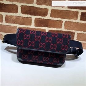 Gucci GG Wool Belt bag 598181 Blue 2020 (DLH-9110518)