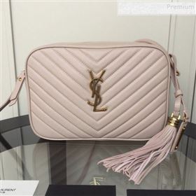 Saint Laurent Lou Camera Shoulder Bag in Quilted Leather 520534 Light Pink 2019 (XYD-9110536)