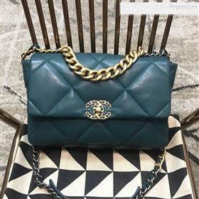 Chanel 19 Large Quilted Goatskin Flap Bag AS1161 Green 2019 (JDH-9110407)