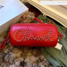 Chanel Calfskin Barrel Clutch/Crossbodody Bag AS1531 Red 2019 (FM-9110431)