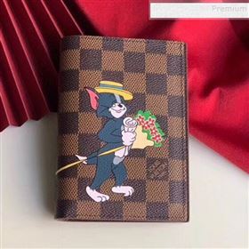 Louis Vuitton Damier Ebene Canvas Tom and Jerry Print Passport Cover N64411 2019 (KIKI-9110803)