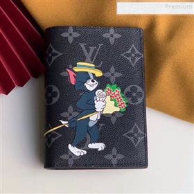 Louis Vuitton Monogram Eclipse Canvas Tom and Jerry Print Passport Cover M64411 2019 (KIKI-9110805)