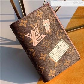 Louis Vuitton Monogram Canvas Cat Print Passport Cover M64411 2019 (KIKI-9110807)