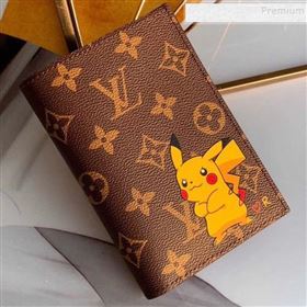 Louis Vuitton Monogram Canvas Pikachu Print Passport Cover M64411 Coffee 2019 (KIKI-9110809)