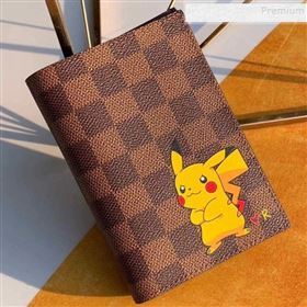 Louis Vuitton Damier Ebene Canvas Pikachu Print Passport Cover M64411 2019 (KIKI-9110810)