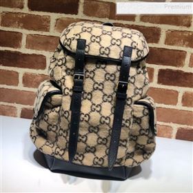 Gucci Small GG Wool Backpack ‎598184 Beige 2020 (DLH-9110822)