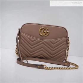 Gucci GG Marmont Matelassé Medium shoulder Bag 443499 Nude (LX-9110481)