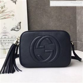 Gucci Soho Small Leather Interlocking G Tassel Disco Camera Bag 308364 Dark Blue 2019 (DLH-9110617)