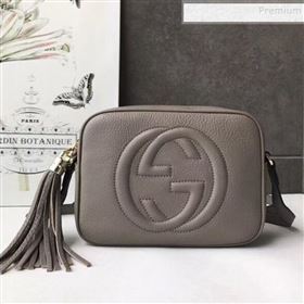 Gucci Soho Small Leather Interlocking G Tassel Disco Camera Bag 308364 Light Grey 2019 (DLH-9110619)