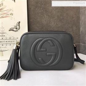 Gucci Soho Small Leather Interlocking G Tassel Disco Camera Bag 308364 Dark Grey 2019 (DLH-9110620)