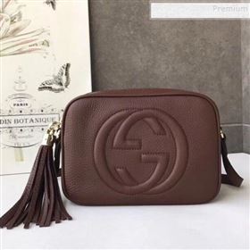 Gucci Soho Small Leather Interlocking G Tassel Disco Camera Bag 308364 Caramel Brown 2019 (DLH-9110623)