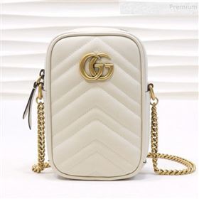 Gucci GG Marmont Mini Bag 598597 White 2019 (MINGH-9111232)