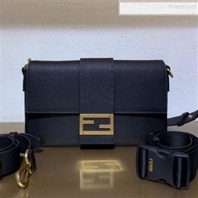 Fendi Mens Baguette Graind Leather Medium Shoulder Bag/Belt Bag Black 2019 (AFEI-9111423)