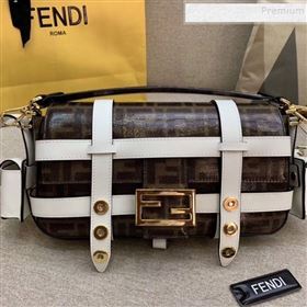 Fendi Baguette Cage Medium FF Shoulder Bag White 2019 (HONGS-9111258)