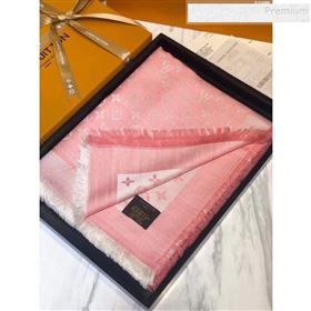 Louis Vuitton Denim Monogram Square Scarf 140x140cm Pink 2019 (A0-9111604)