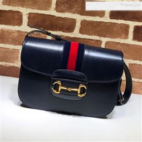 Gucci 1955 Horsebit Web Shoulder Bag 602204 Dark Blue 2020 (DLH-9111906)