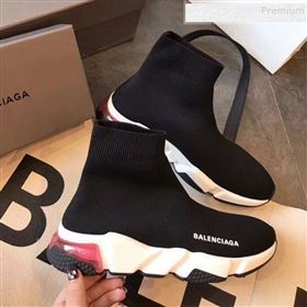 Balenciaga Stretch Knit Sock Speed Boot Sneakers Black/Pink 2019 (EM-9112001)