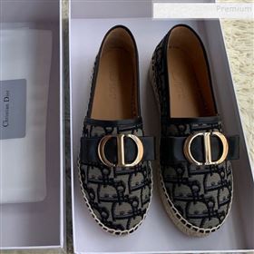 Dior CD Bow Espadrilles in Blue Oblique Canvas 2019 (HANB-9112012)