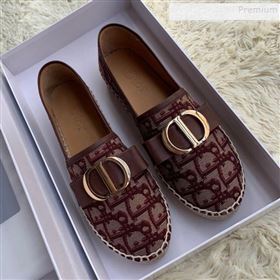 Dior CD Bow Espadrilles in Burgundy Oblique Canvas 2019 (HANB-9112013)