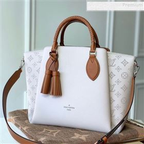 Louis Vuitton Haumea Mahina Perforated Leather Top Handle Bag M55553 White 2019 (KD-9112113)