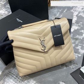 Saint Laurent Loulou Large Bag in &quot;Y&quot; Leather 459749 Apricot/Silver (JUND-9112136)