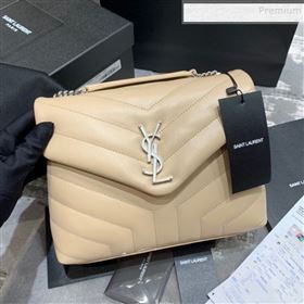 Saint Laurent Loulou Small Bag in &quot;Y&quot; Matelasse Leather 494699 Apricot/Silver (JUND-9112141)