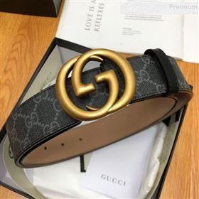 Gucci GG Canvas Belt 38mm with Interlocking G Buckle Black (99-9112050)