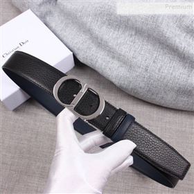 Dior Grained Calfskin Belt 35mm with CD Buckle Black 2019 (99-9112052)