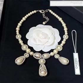 Chanel Pearl Short Necklace White 01 2019 (YF-9112061)
