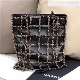 chaneI Chain Lambskin Shopping Bag AS1383 Black 2020 (FM-9112325)