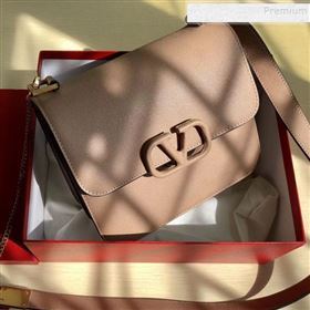 Valentino Large VSLING Grained Calfskin Shoulder Bag 0074L Nude 2019 (JIND-9112711)