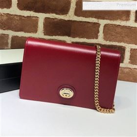 Gucci Leather Interlocking G Chain Card Case Wallet 598549 Red 2019 (DLH-9112509)