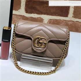 Gucci GG Marmont Matelassé Leather Chain Super Mini Bag 575161 Beige 2019 (DLH-9112515)