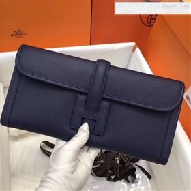 Hermes Jige Elan 29 Epsom Leather Clutch Bag Deep Blue 2019 (XY-9112980)