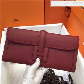 Hermes Jige Elan 29 Epsom Leather Clutch Bag Deep Red 2019 (XY-9112981)