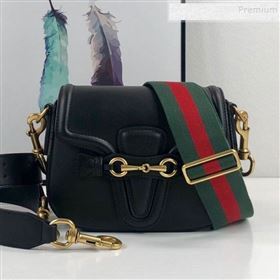 Gucci Leather Small Horsebit Shoulder Bag 384821 Black 2019 (DLH-9112525)