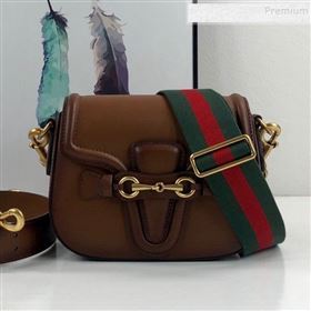 Gucci Leather Small Horsebit Shoulder Bag 384821 Brown 2019 (DLH-9112528)