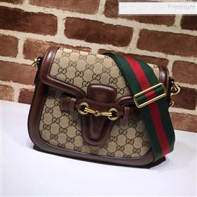 Gucci GG Canvas Medium Horsebit Shoulder Bag 383848 Brown 2019 (DLH-9112527)