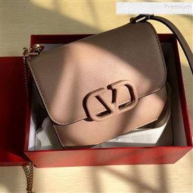 Valentino Small VSLING Grained Calfskin Shoulder Bag 0074S Nude 2019 (JIND-9112709)