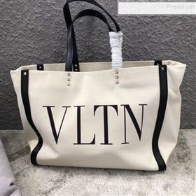 Valentino VLTN Canvas Shopping Tote 0978 Black Leather 2019 (JIND-9112714)