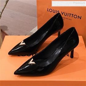 Louis Vuitton Heartbreaker Patent Leather V Metal Pump Black 2019 (KL-9112806)