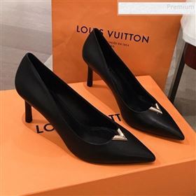 Louis Vuitton Heartbreaker Leather V Metal Pump Black/Gold 2019 (KL-9112809)