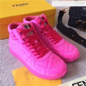 Fendi x Nicki Minaj FF High-top Sneakers Neon Pink 2019 (HQG-9112834)