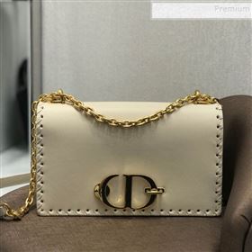 Dior 30 Montaigne CD Flap Bag with Braided Edge White 2019 (BINF-9112643)