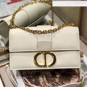 Dior 30 Montaigne CD Chain Flap Bag in Palm-Grained Calfskin White 2019 (BINF-9112641)