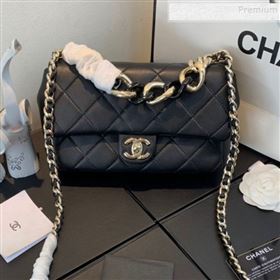 Chanel Quilted Lambskin Flap Bag with Resin Chain AS1353 Black 2020 (FM-9112912)