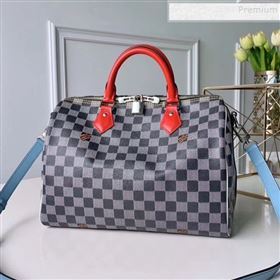 Louis Vuitton Speedy Bandouliere 30 Damier Canvas Top Handle Bag N40236 Black/White 2019 (KD-9112917)